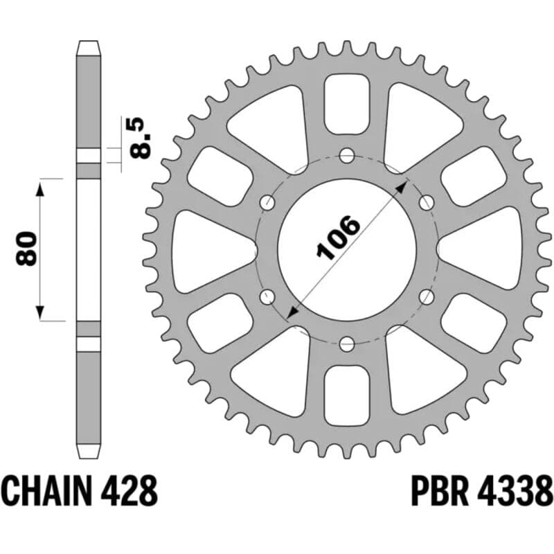 Pbr Ultralicht Aluminium Achtertandwiel - 428