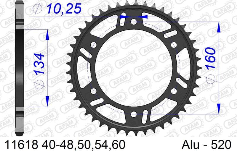 Afam Aluminium Standaard Achtertandwiel - 520