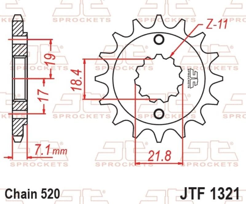 Jt Sprockets Steel Noise Free Front Sprocket - 520