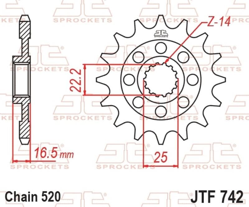 Jt Sprockets Steel Noise Free Front Sprocket - 520