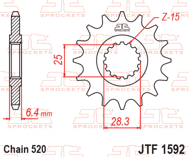 Jt Sprockets Steel Noise Free Front Sprocket - 520