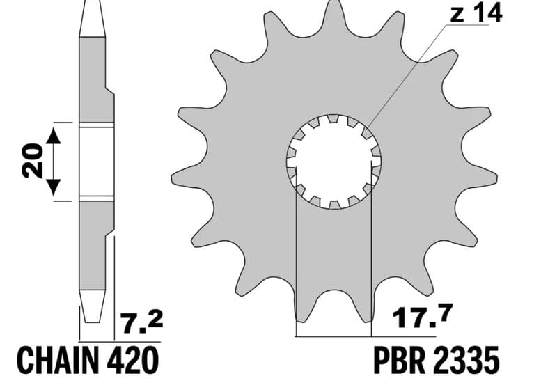 Pbr Steel Standard Front Sprocket - 420