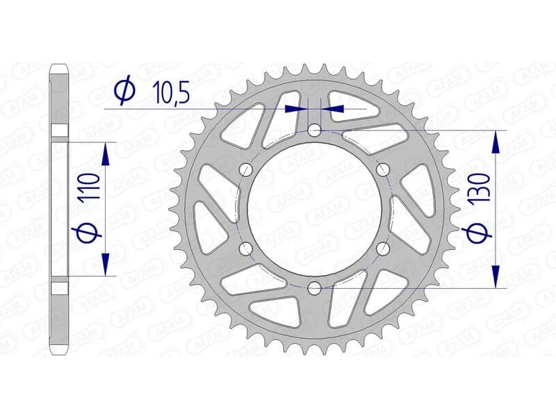 Afam Aluminium Standaard Achtertandwiel - 520