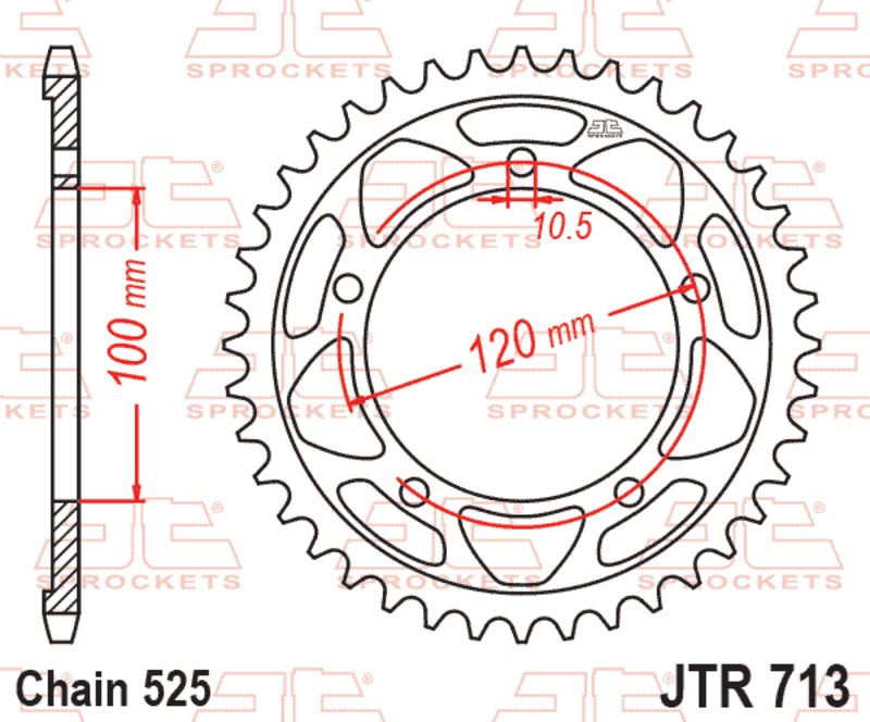 Jt Sprockets Achtertandwiel Staal Standaard - 525