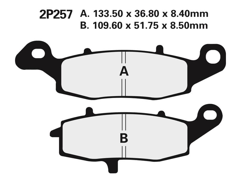 Nissin Street Semi-Metallic Brake Pads - 2p-257ns