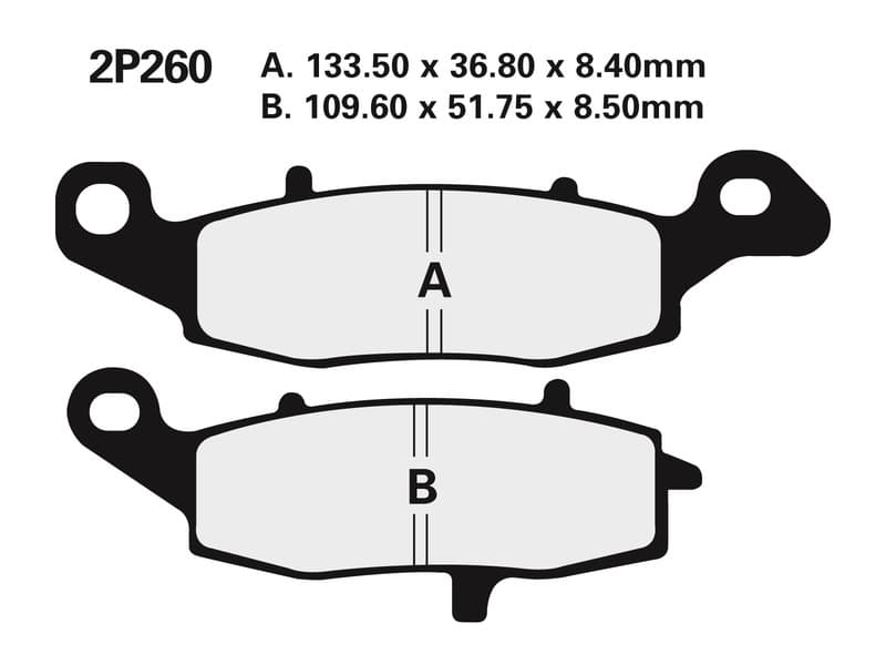 Nissin Street Semi-Metallic Brake Pads - 2p-260ns