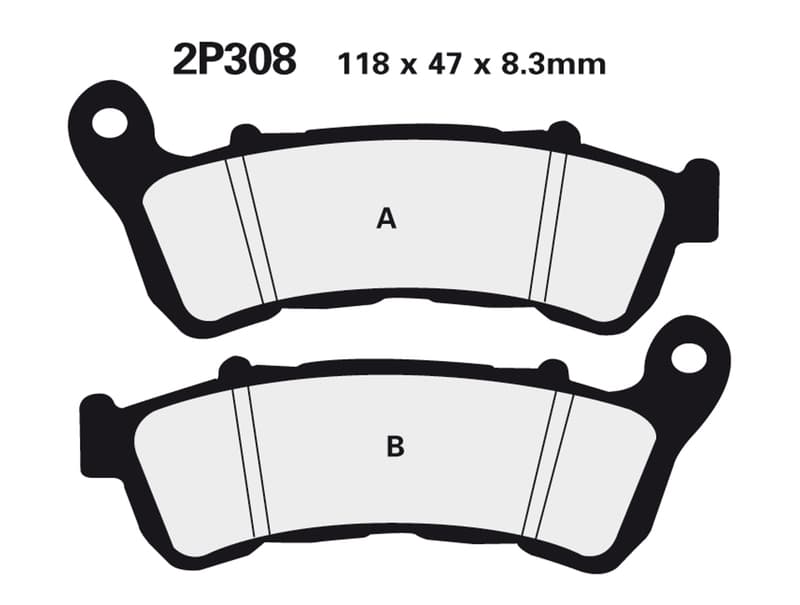Nissin Street Semi-Metallic Brake Pads - 2p-308ns