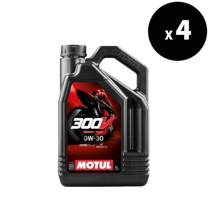 Motul 300v Factory Line Road Racing 4t Motor Oil - 0w30 - 4l (X4)