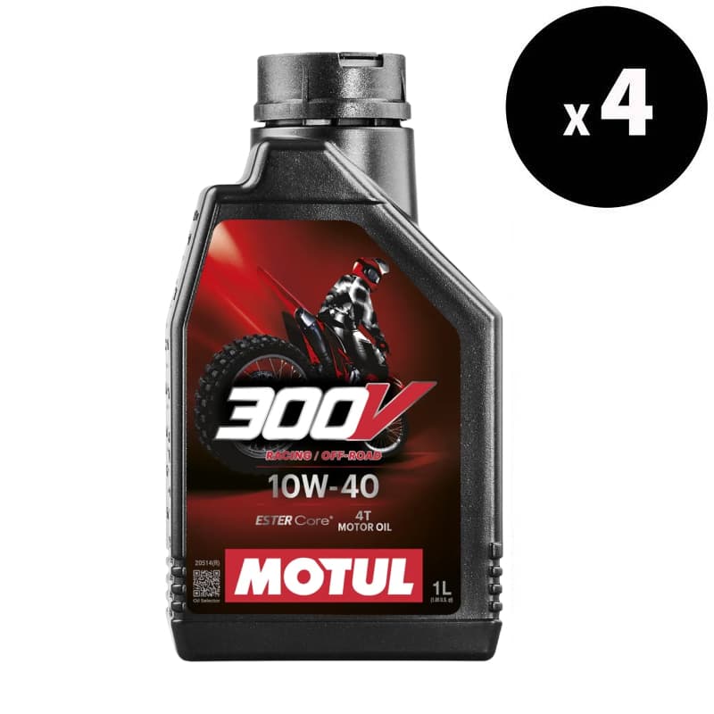 Motul 300v Factory Line Off-Road Racing Motor Oil - 10w40 Jaso Ma2 - 4l (X4)