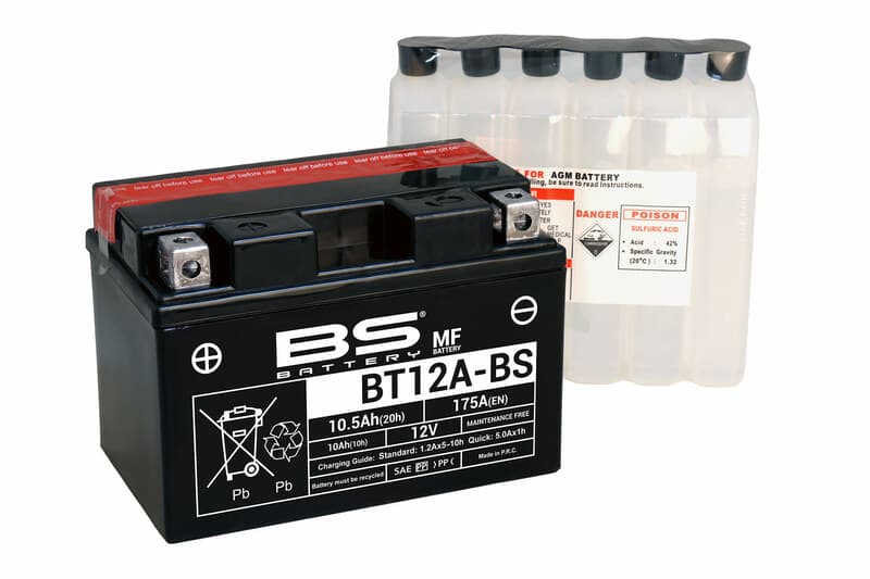 Bs Battery Battery Maintenance Free With Acid Pack - Bt12a-Bs