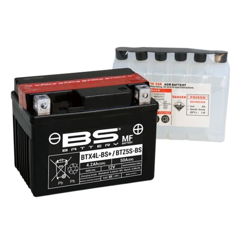 Bs Battery Battery Maintenance Free With Acid Pack - Btx4l-Bs+ / Btz5s-Bs