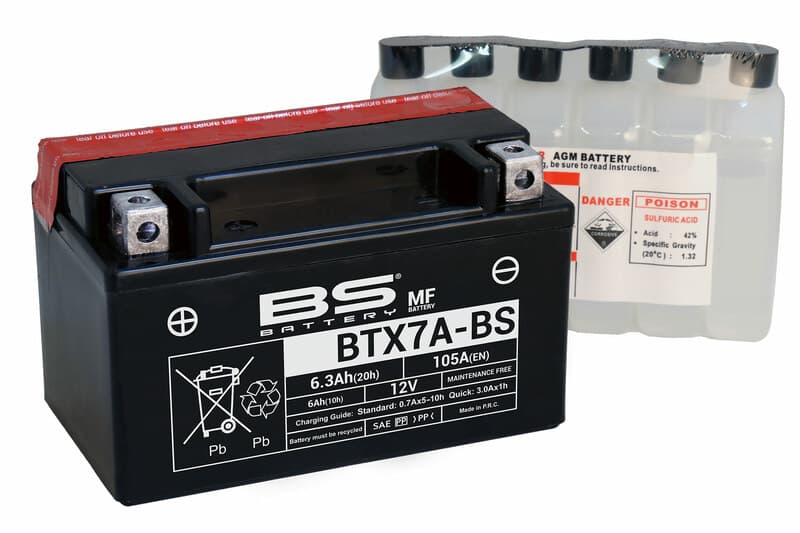 Bs Battery Battery Maintenance Free With Acid Pack - Btx7a-Bs