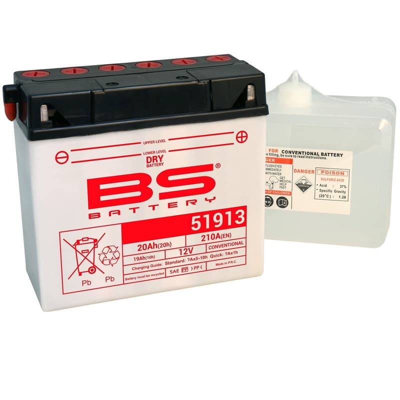Bs Battery Battery Conventional With Acid Pack - 51913 (12c16a-3a)