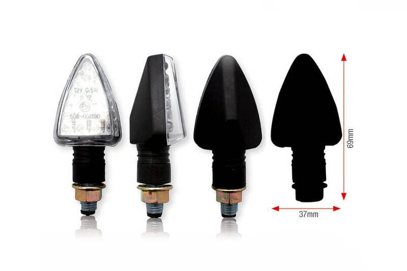 Bihr Trileds Led Indicator Body Zwart / Lens Transparant (Paar), Voor & Achter