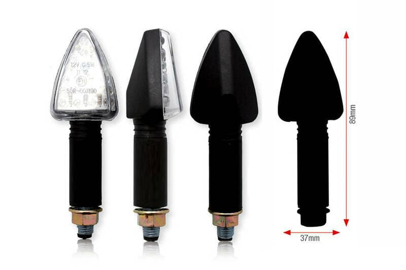 Bihr Trileds Led Indicator Body Zwart / Lens Transparant (Paar), Voor & Achter