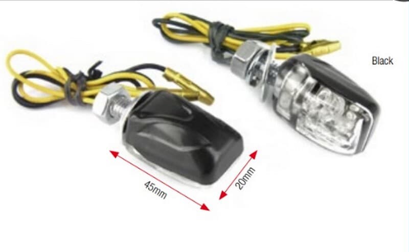 Bihr Shell Led Indicator Body Zwart / Lens Transparant (Paar), Voor & Achter