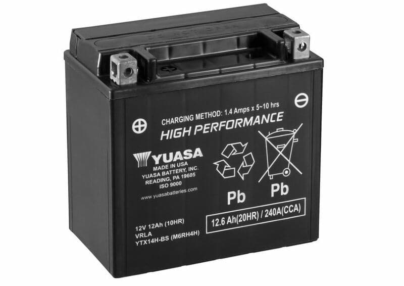 Yuasa Battery Maintenance Free With Acid Pack - Ytx14h-Bs