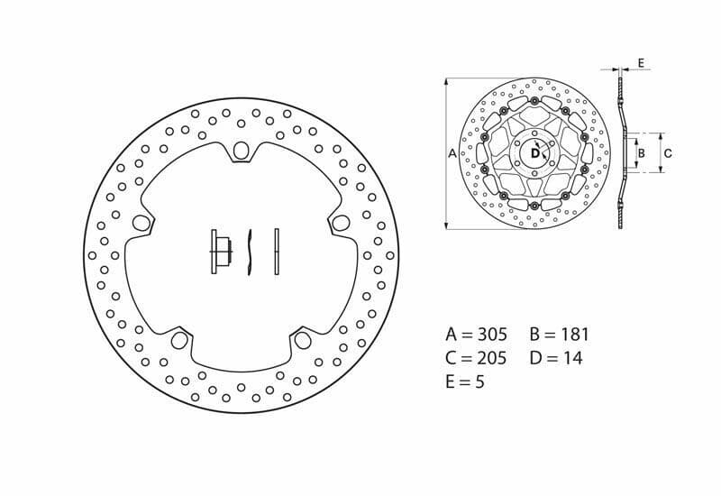 Brembo Serie Oro Round Fixed Brake Disc