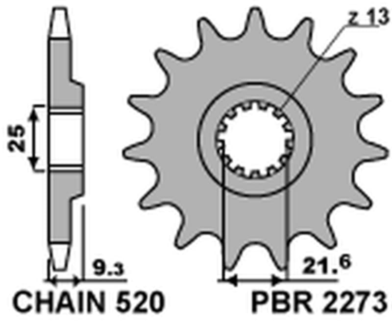 Pbr Steel Standard Front Sprocket - 520