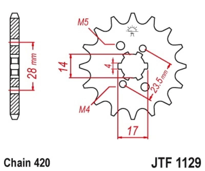 Jt Sprockets Steel Standard Front Sprocket - 420