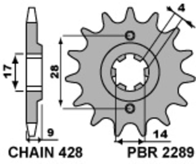 Pbr Steel Standard Front Sprocket - 428