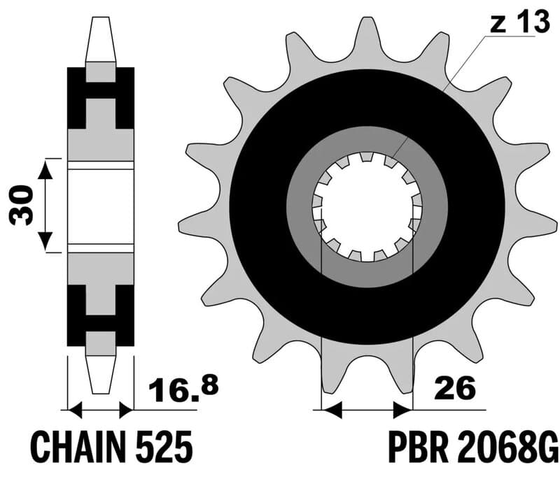 Pbr Steel Noise Free Front Sprocket - 525