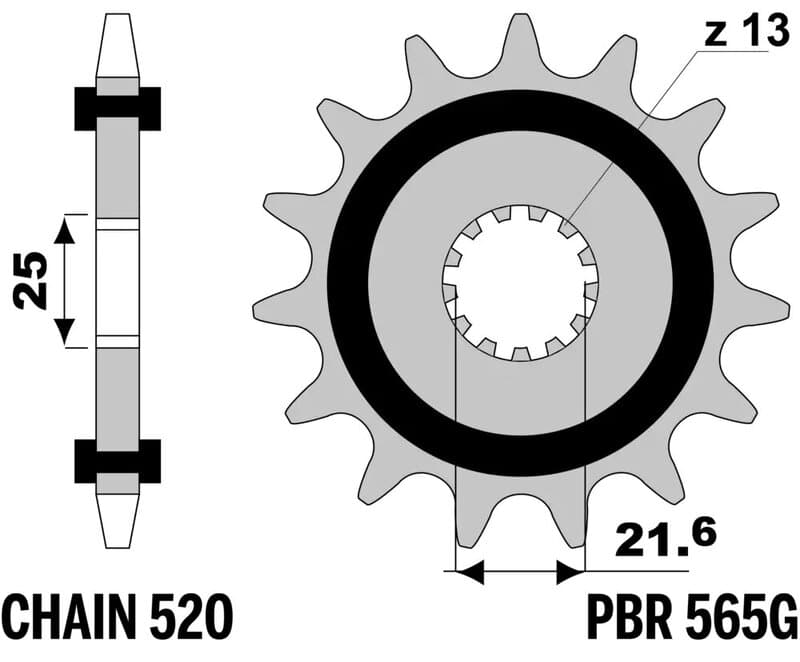 Pbr Steel Noise Free Front Sprocket - 520