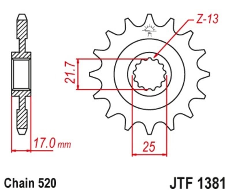 Jt Sprockets Steel Noise-Free Front Sprocket 1381 - 520