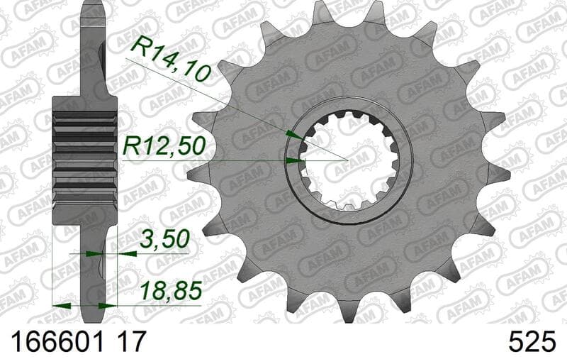 Afam Steel Standard Front Sprocket - 525