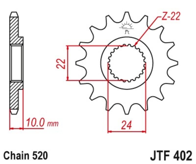 Jt Sprockets Steel Noise Free Front Sprocket - 520