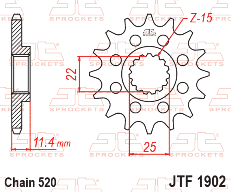 Jt Sprockets Steel Noise Free Front Sprocket - 520