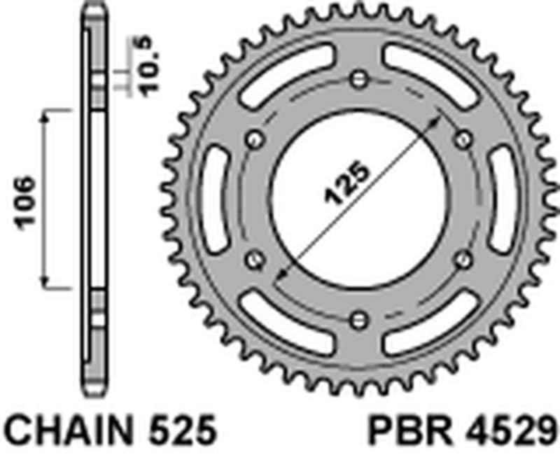 Pbr Achtertandwiel Staal Standaard - 525