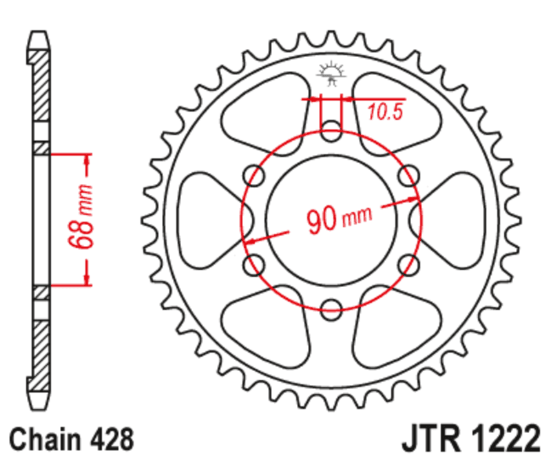 Jt Sprockets Rear Sprocket Steel Standard - 428