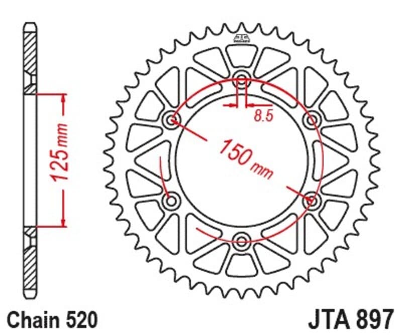 Jt Sprockets Alu Standard Rear Sprocket - 520
