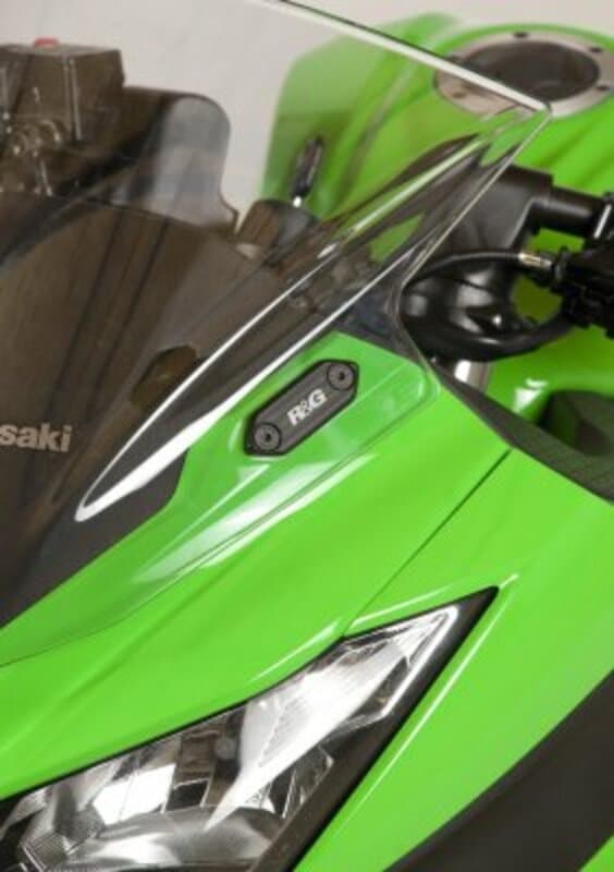 R&G Racing Mirror Blanking Plate - Schwarz Kawasaki Ninja 250/300