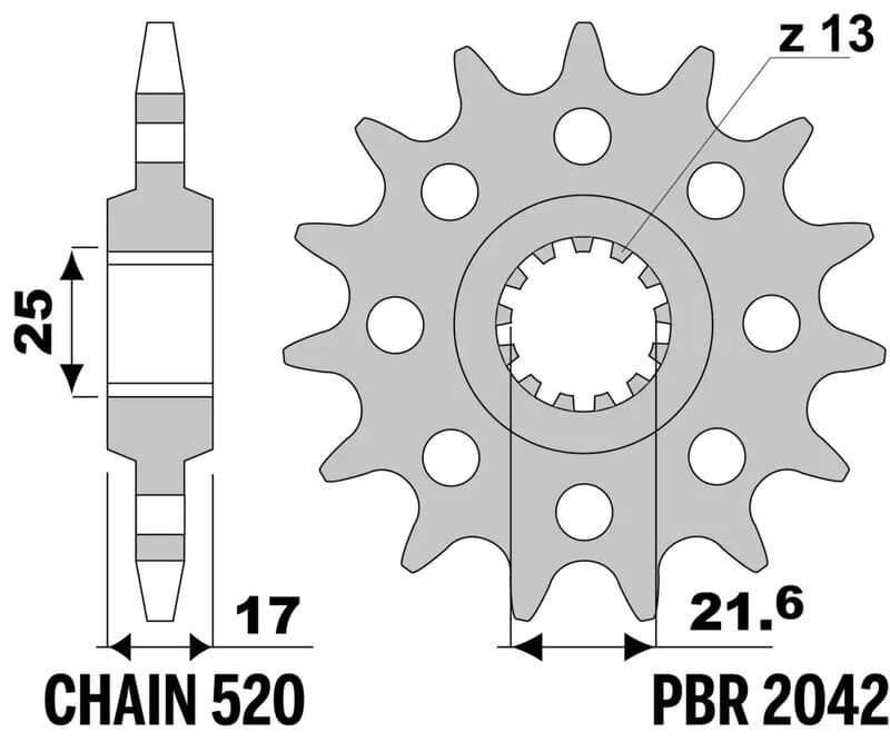 Pbr Steel Standard Front Sprocket - 520