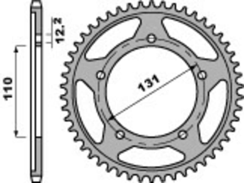 Pbr Achtertandwiel Aluminium Standaard - 525