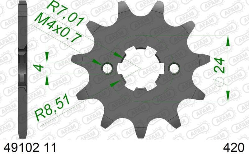 Afam Steel Standard Front Sprocket - 420