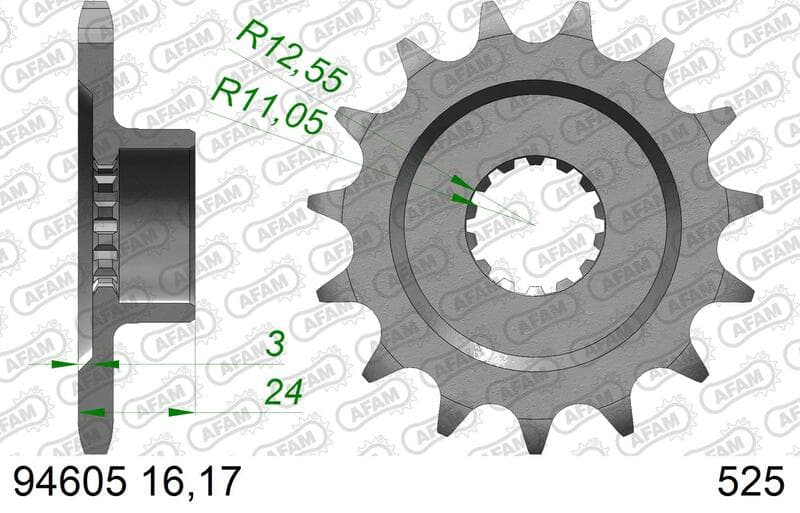 Afam Steel Standard Front Sprocket - 525