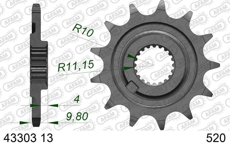 Afam Steel Standard Front Sprocket - 520