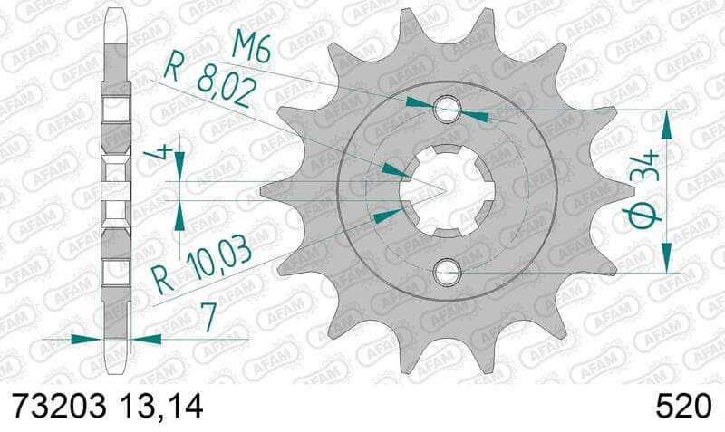 Afam Steel Standard Front Sprocket - 520