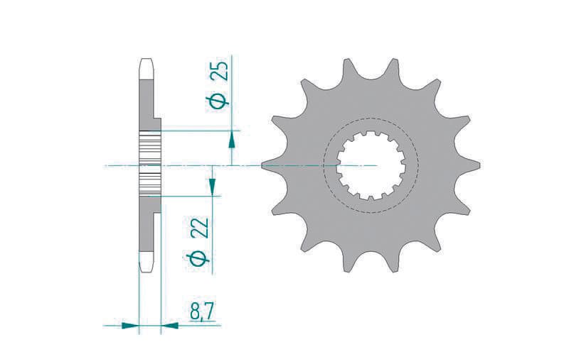 Afam Steel Self Cleaning Front Sprocket - 520