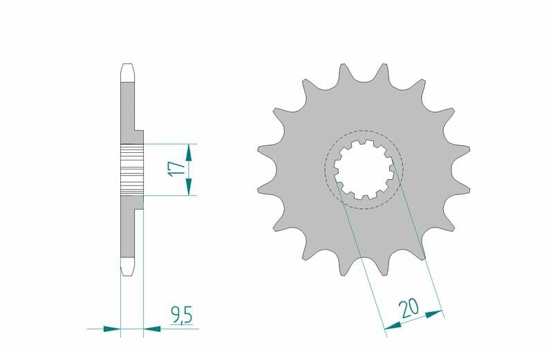 Afam Steel Self Cleaning Front Sprocket - 420