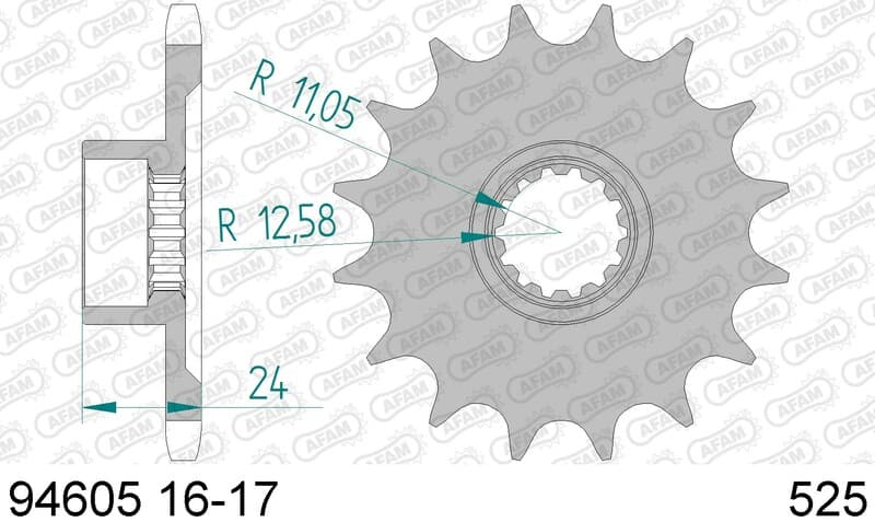 Afam Steel Standard Front Sprocket - 525