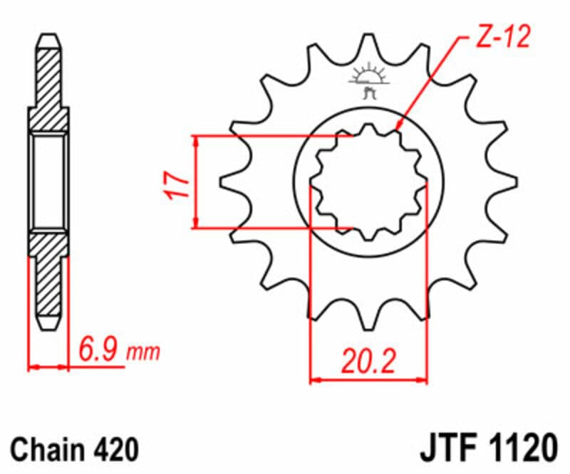 Jt Sprockets Steel Standard Front Sprocket - 420