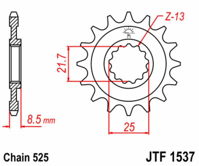 Jt Sprockets Steel Standard Front Sprocket - 525