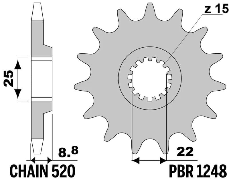 Pbr Steel Standard Front Sprocket - 520