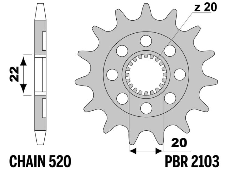 Pbr Steel Standard Front Sprocket - 520