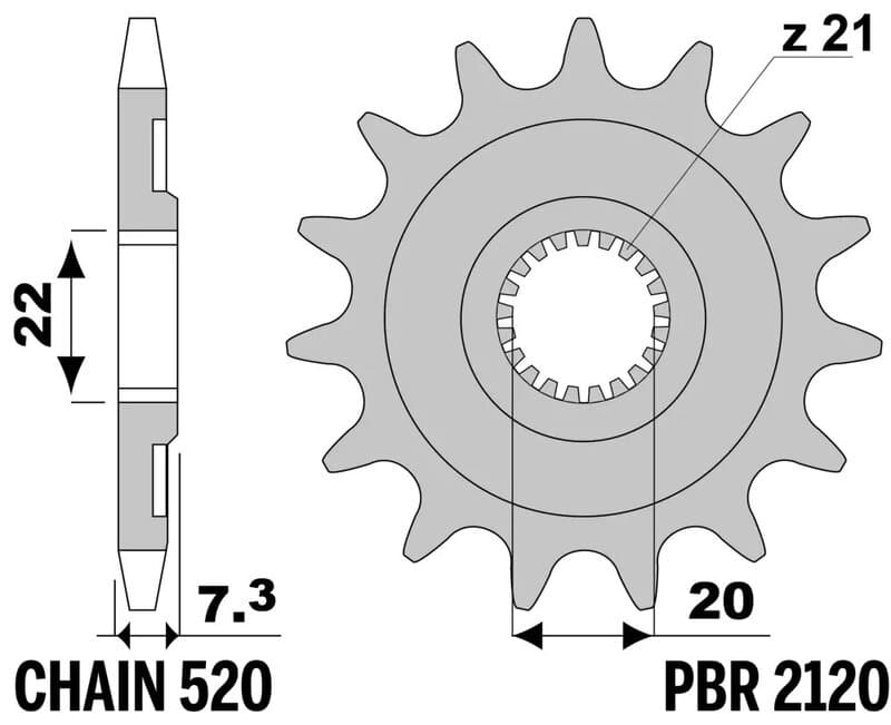 Pbr Steel Standard Front Sprocket - 520