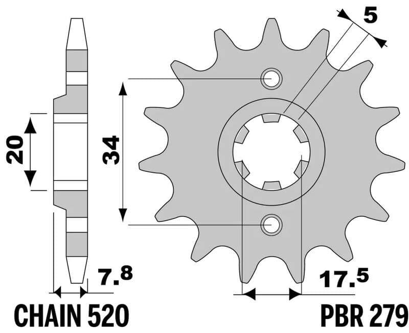 Pbr Steel Standard Front Sprocket - 520